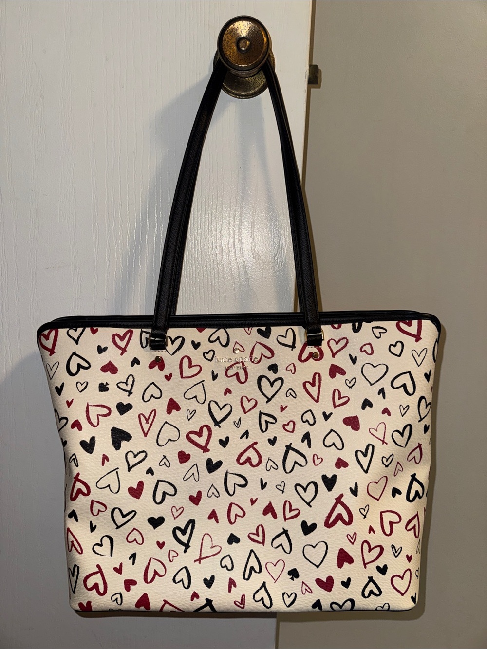 Kate Spade New York Scribble Hearts Tote White Multi